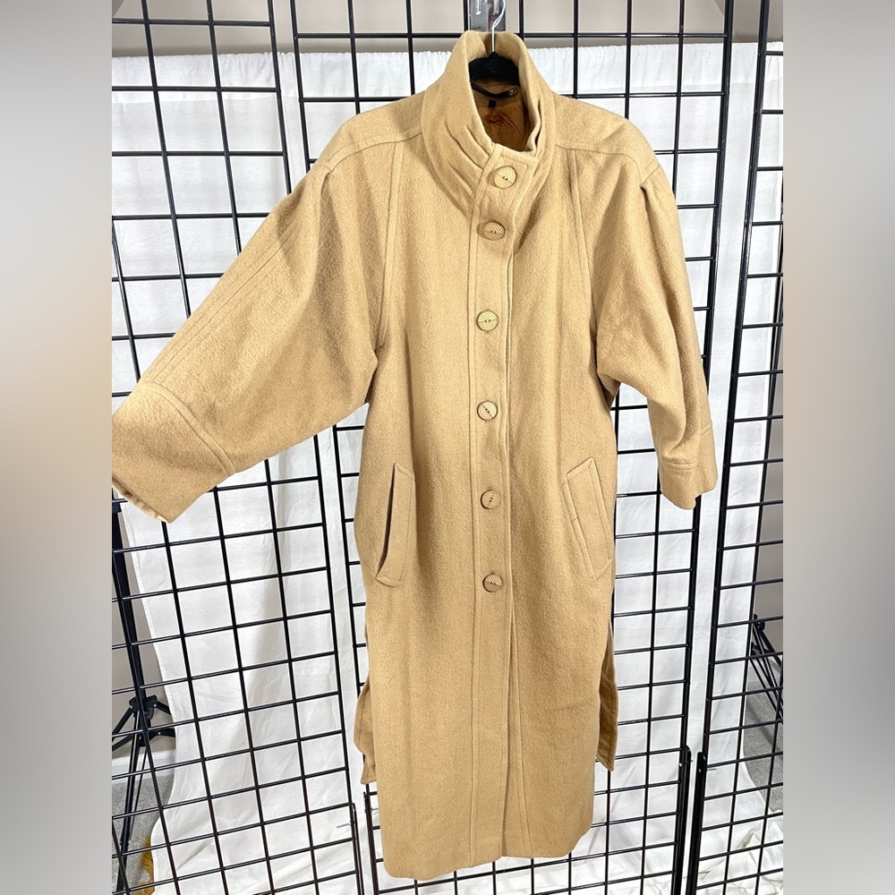 Vintage Berghaus custom made wool tan long coat - Picture 6 of 14